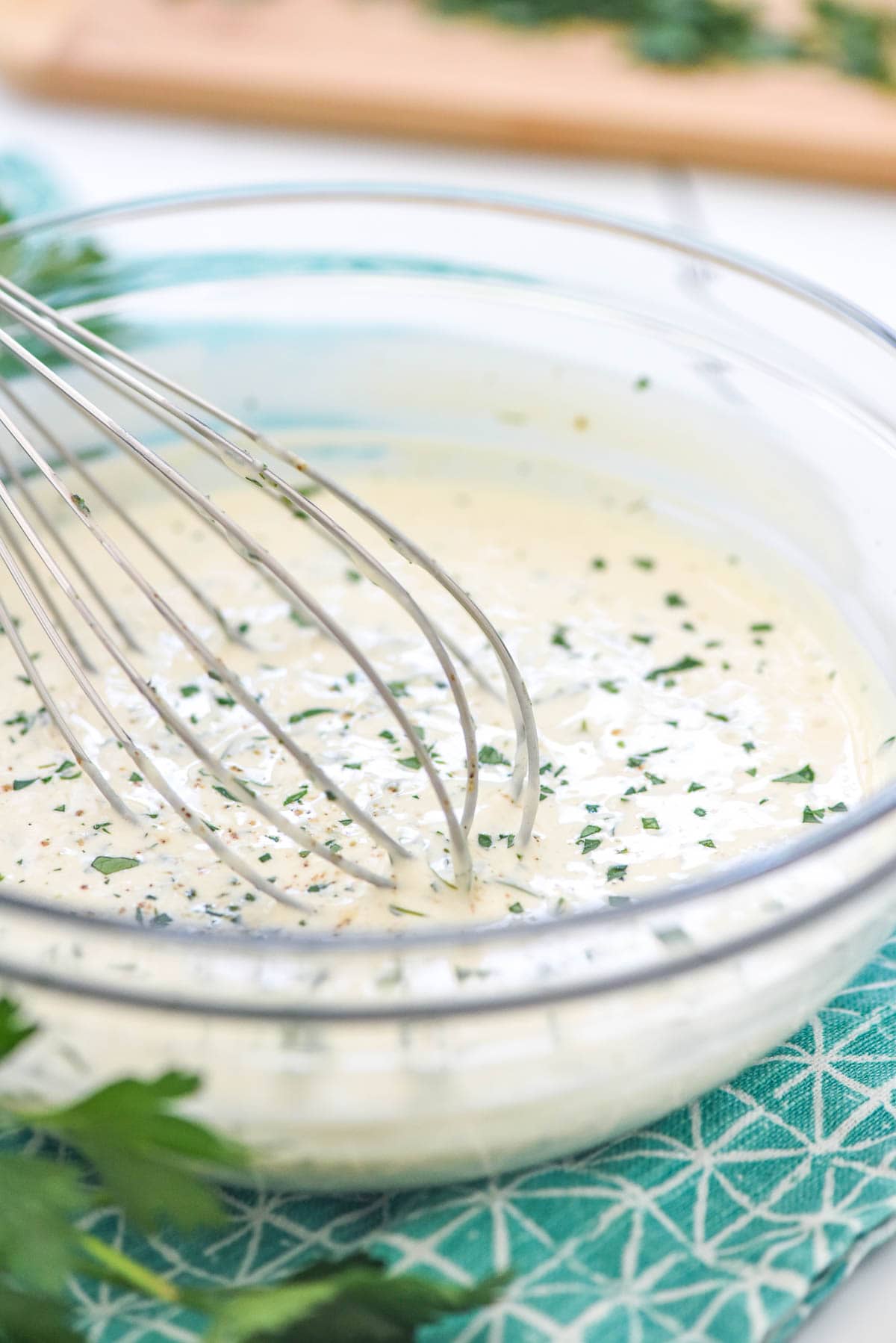 Ranch Dressing recipe with buttermilk and fresh herbs.