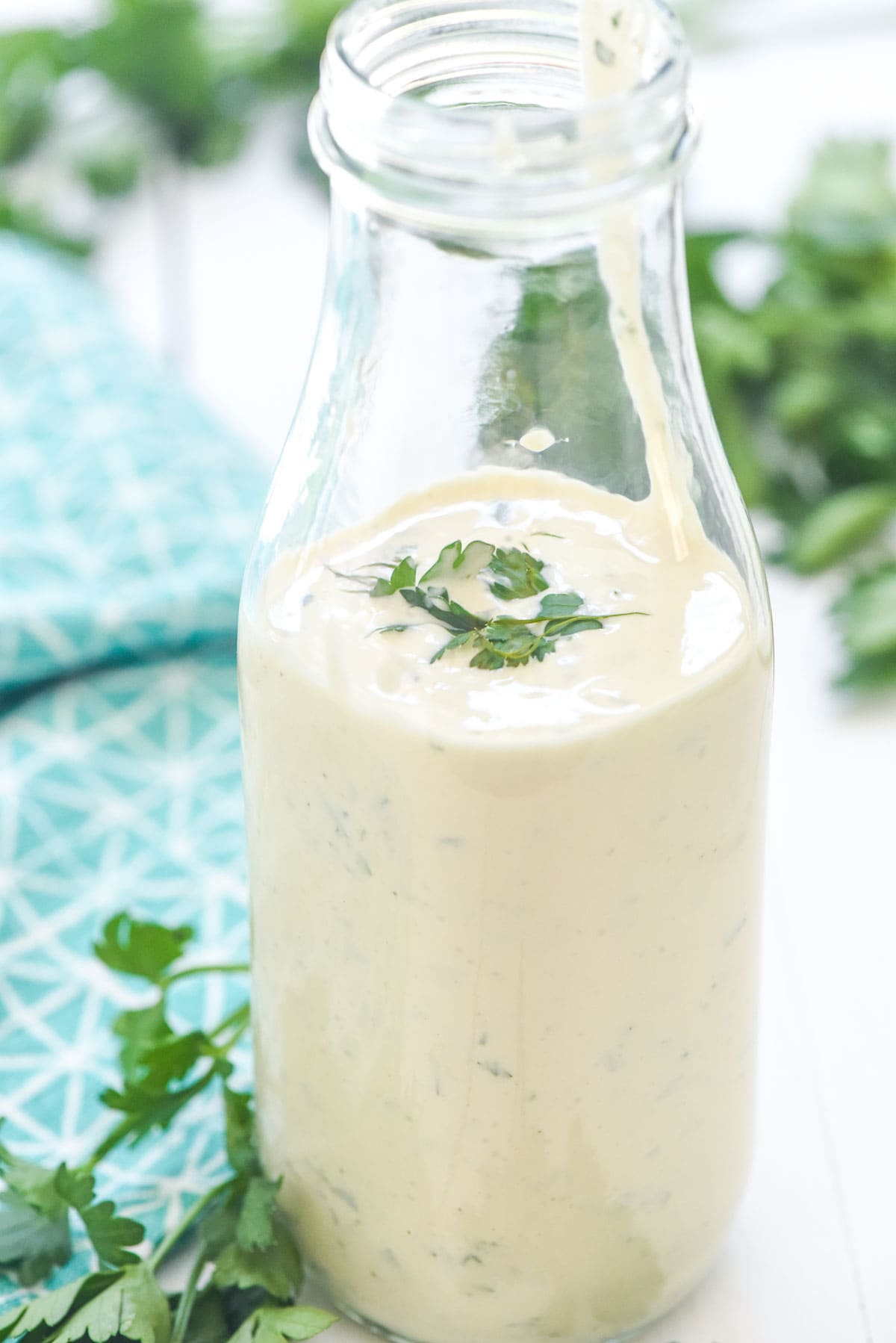 Ranch Dressing recipe in bottle.