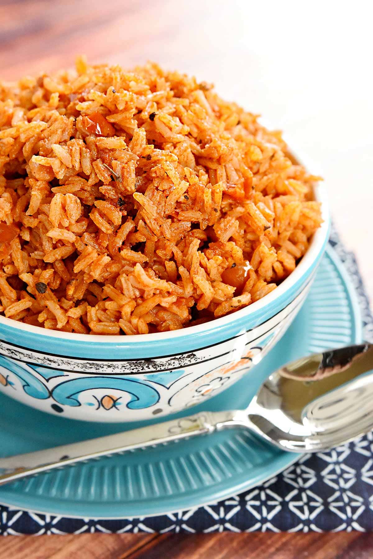 Spanish rice in bowl.