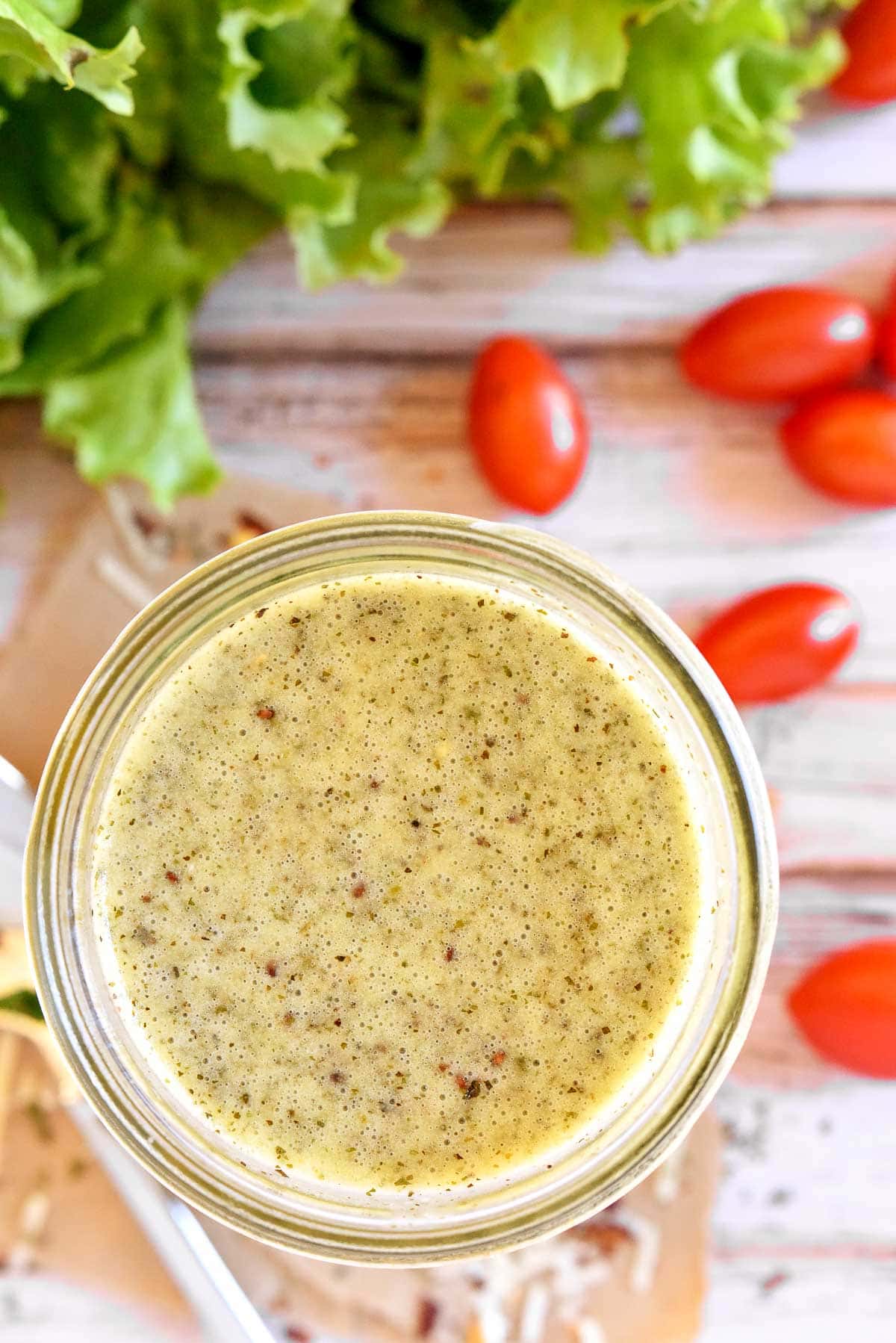 Italian Dressing recipe aerial view.